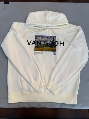 Van Gogh Graphic White Hoodie - The Met Collection Size Large